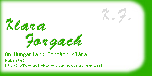 klara forgach business card